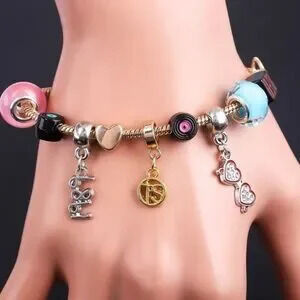 925 Sterling Silver Plated Taylor Swift swifter Theme Charm Bracelet